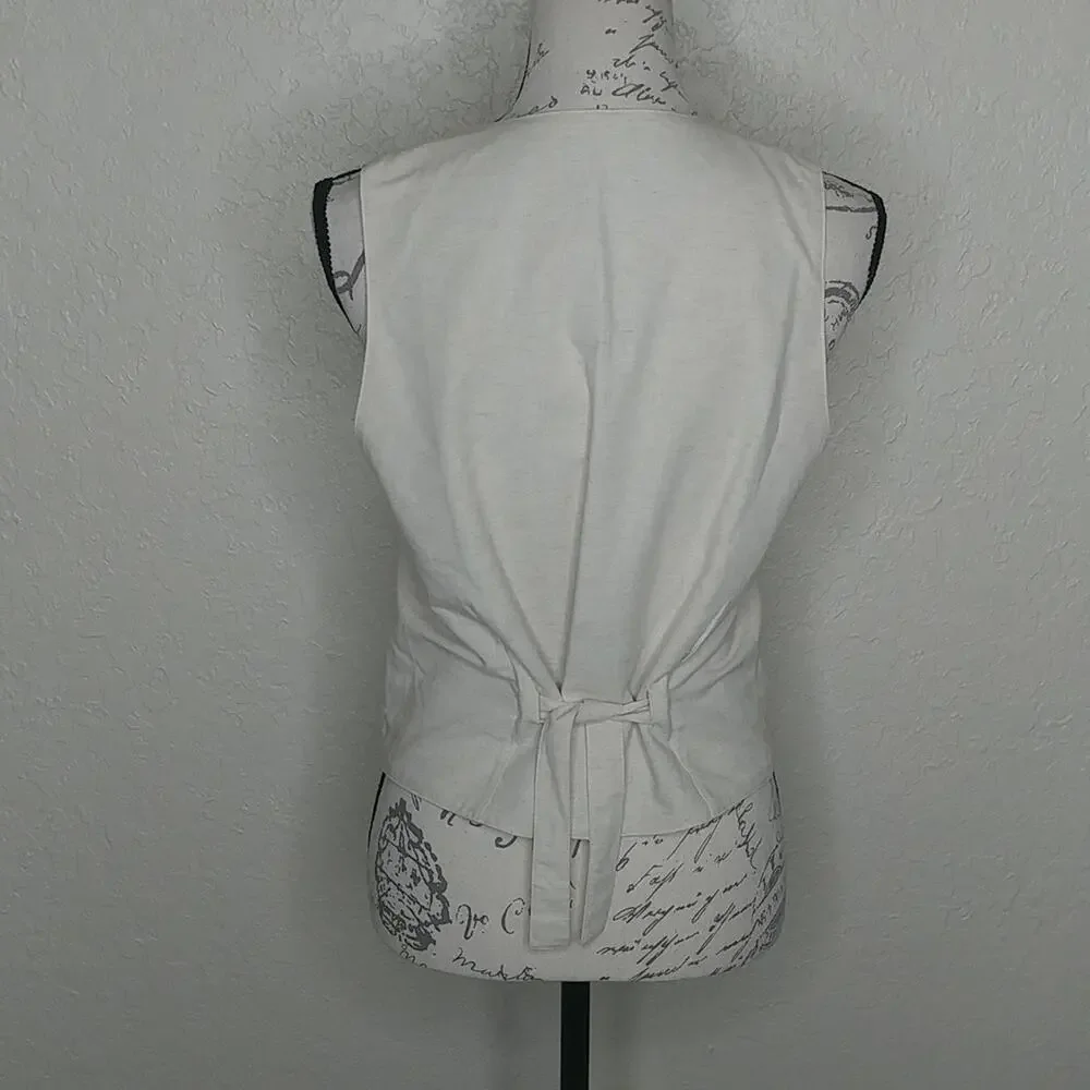 Le Coq Sportif Reversible Linen Blend Vest 90s Vintage Size S